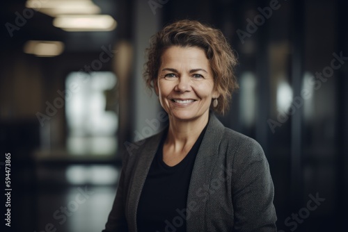 Portrait of a middle-aged businesswoman smiling at the camera
