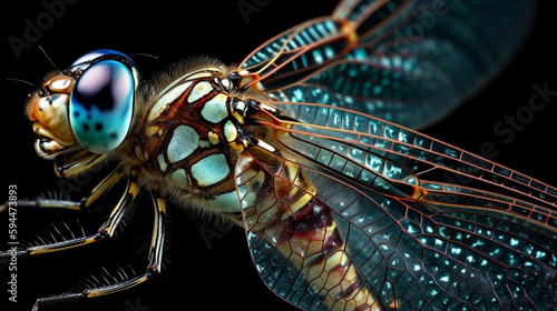 Close up portrait of a male green striped darner dragonfly © We3 Animal