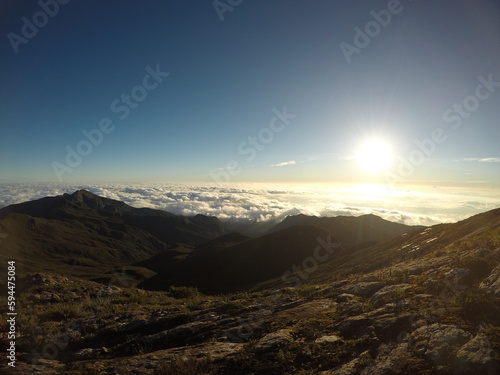 sunrise seen from the mountains