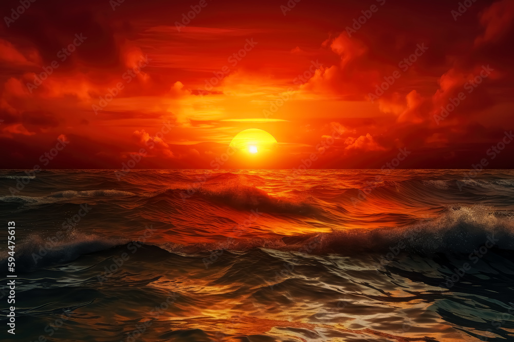 A red sun setting with the ocean in the background, in the style of photorealistic fantasies, astronomy, seascapes wallpaper, heatwave. Generative Ai.
A red sun setting with the ocean in the background, in the style of photorealistic fantasies, astronomy, seascapes wallpaper, heatwave. Generative Ai.
