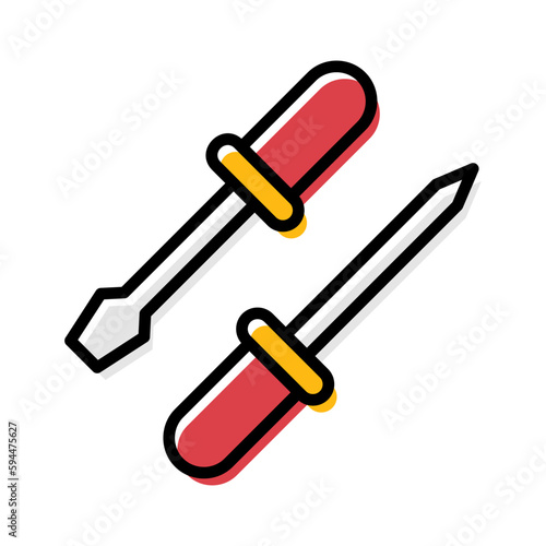 screwdriver carpentry tool icon vector illustration