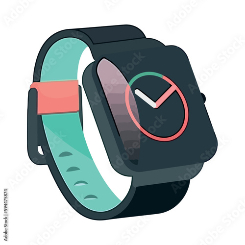 Flat icon modern wrist watch technology