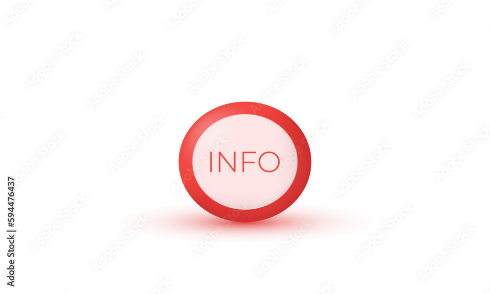 3d realistic info label red trendy icon modern style object symbols illustration isolated on background 3d realistic info label red trendy icon modern style object symbols illustration isolated on background