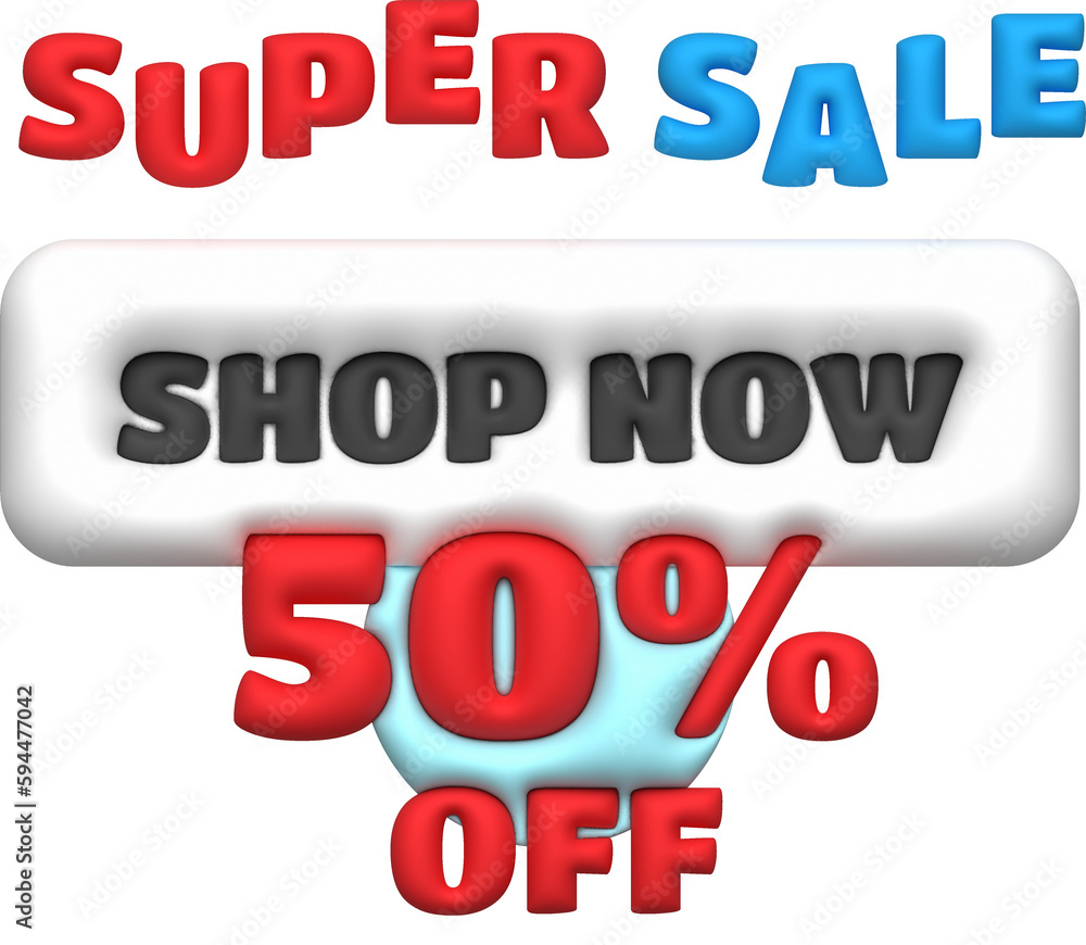 Sale banner design,Shopping deal offer discount,Super sale shop now 50 percentage off.3d illustration Sale banner design,Shopping deal offer discount,Super sale shop now 50 percentage off.3d illustration