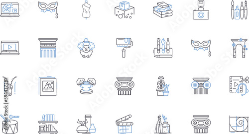 Human-centered line icons collection. Empathy, Inclusion, Compassion, Understanding, Respect, Diversity, Authenticity vector and linear illustration. Connection,Engagement,Collaboration outline signs
