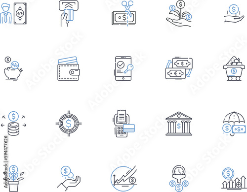 Capital line icons collection. Investment, Finance, Wealth, My, Equity, Asset, Funds vector and linear illustration. Savings,Bond,Income outline signs set