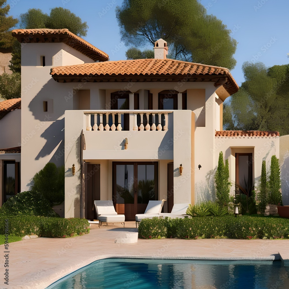Fototapeta premium Mediterranean house262, Generative AI