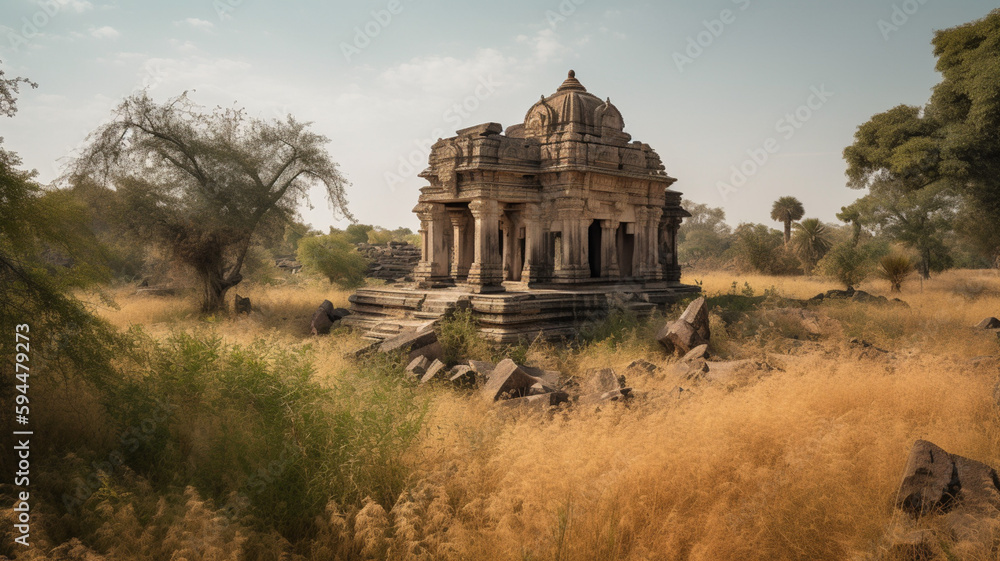 Abandoned ancient Indian temple