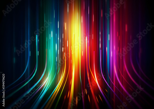 Abstract vertical line background with rainbow colorful spectrum, Generative AI