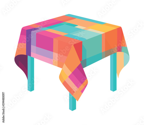 Geometric colored shapes tablecloth