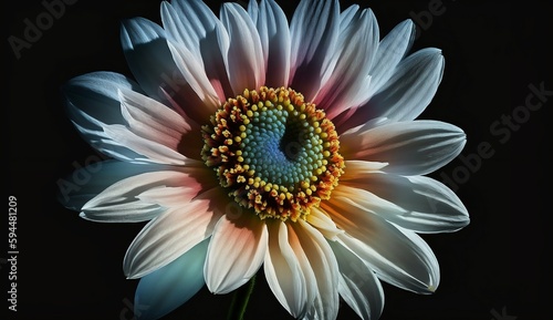 Closeup macro flower photograhp withblack background photo
