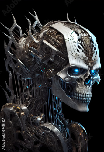 killer robot, skull