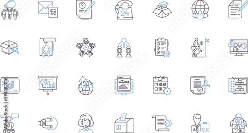 Wealth management hub line icons collection. Investments, Finance, Planning, Asset, Portfolio, Advisory, Wealthy vector and linear illustration. Strategy,Retirement,Equity outline signs set