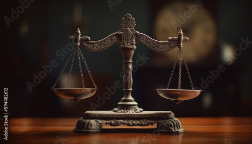 Antique Balance Scales, Scales of Justice ai, ai generative, illustration