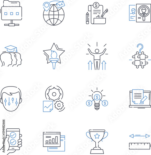 Advertising evolution line icons collection. Old-fashid, Print, Radio, TV, Billboards, Direct mail, Catalogues vector and linear illustration. Yellow Pages,Internet,Social media outline signs set