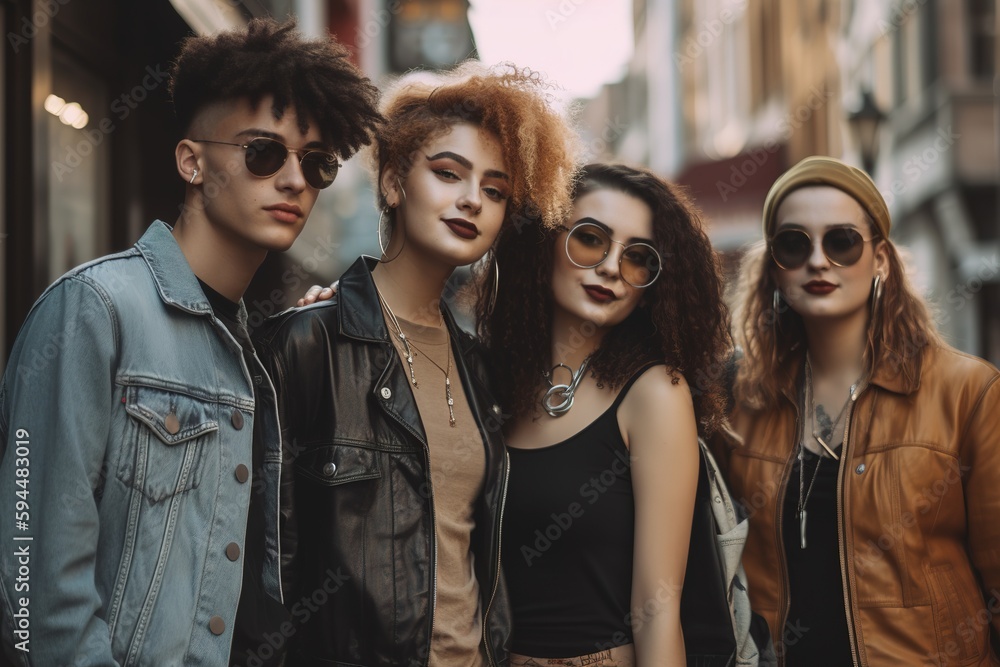 Generation Z lifestyle street photography. Generative AI Generation Z lifestyle street photography. Generative AI
