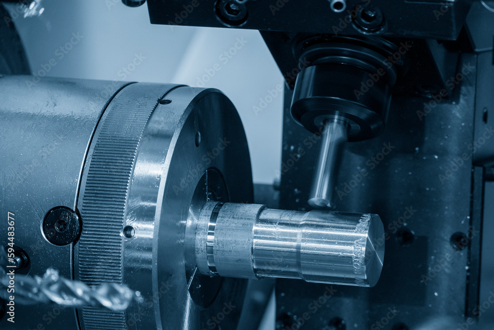 The high technology metal working with CNC turning machine. The high technology metal working with CNC turning machine.