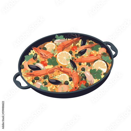 Fresh gourmet seafood with organic vegetables