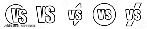 Conjunto de iconos de vs. Versus, contra de. Concepto de enfrentamiento y competencias. Ilustración vectorial