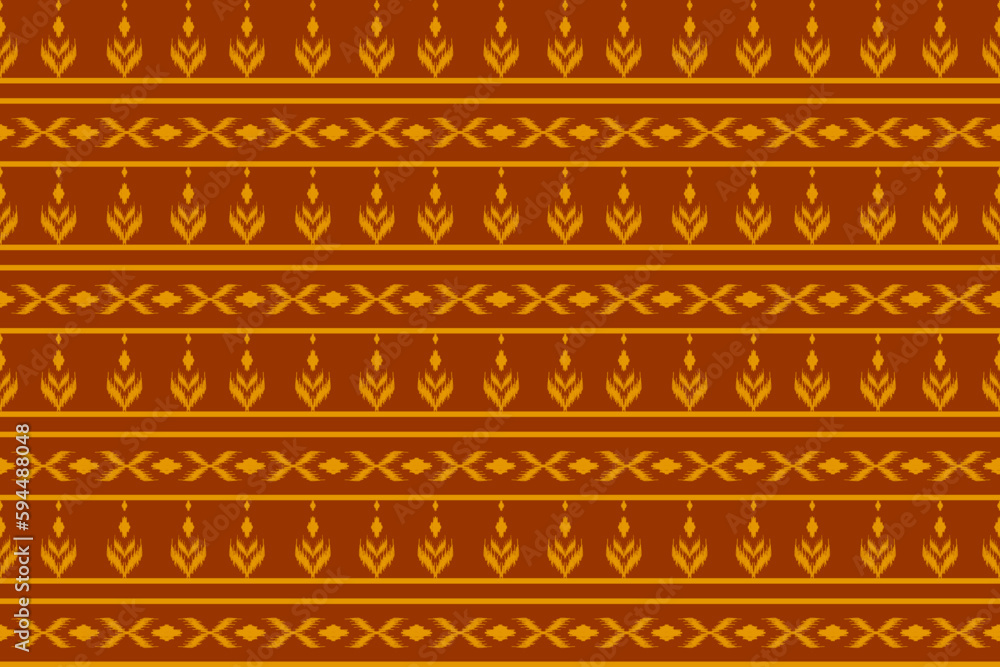Orange fabric ikat pattern art. Geometric ethnic seamless pattern traditional. American, Mexican style. Design for background, wallpaper, fabric, clothing, carpet, textile, batik, embroidery. Orange fabric ikat pattern art. Geometric ethnic seamless pattern traditional. American, Mexican style. Design for background, wallpaper, fabric, clothing, carpet, textile, batik, embroidery.