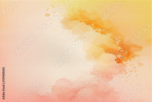 Vector watercolor texture with white clouds and sky for cards. Hand drawn vector texture. Heaven. Summer watercolour banner. Template for design.