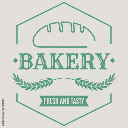 Colored premium quality retro bakery template Vector
