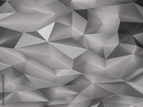 3d render, silver color abstract background, Abstract background of triangle shape, silver color background, abstract background, 3d background.