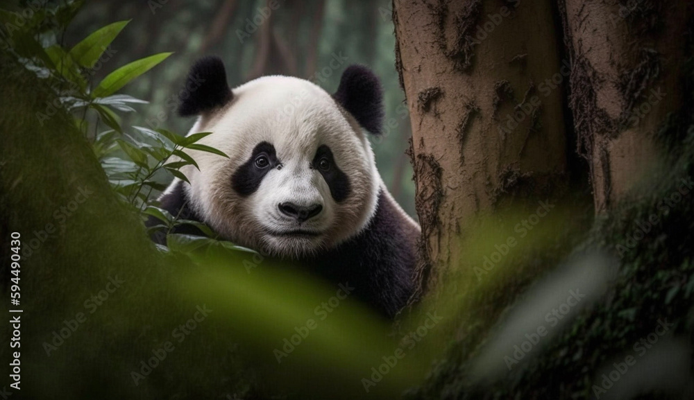 木々の中にいるパンダ Giant panda in the trees | Generative AI