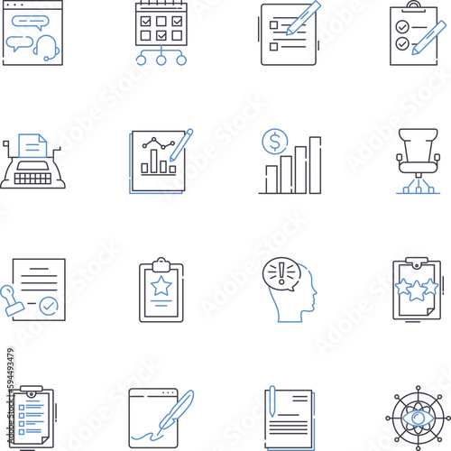 Change management line icons collection. Transformation, Adaptation, Progress, Implementation, Adjustment, Evolution, Innovation vector and linear illustration. Reorganization,Flexibility