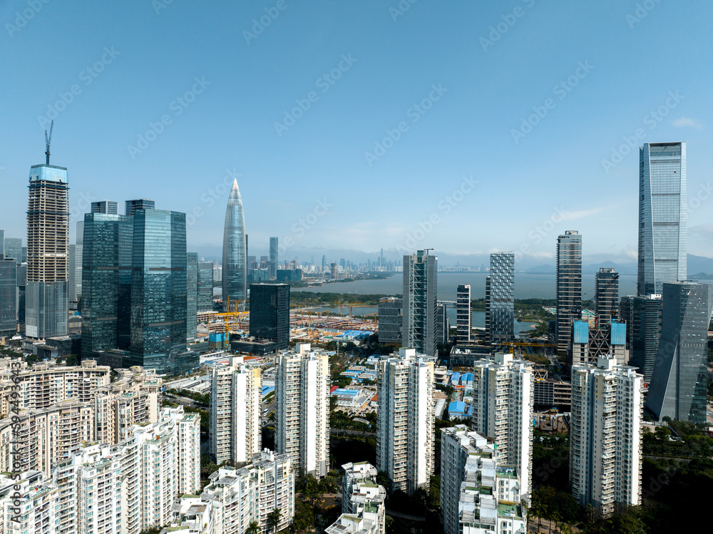 Fototapeta premium Aerial photography of cities