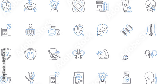 Integrative medicine line icons collection. Balance, Healing, Holistic, Complementary, Wellness, Mind-body, Integrative vector and linear illustration. Natural,Alternative,Prevention outline signs set