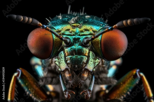 Close-up of a unique and rare insect species. Generative AI