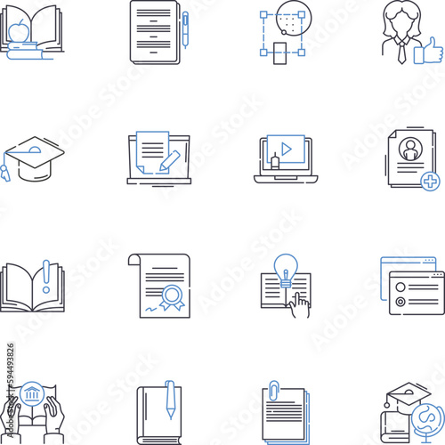Public speaking line icons collection. Confidence, Delivery, Stage fright, Articulation, Presence, Voice, Gesture vector and linear illustration. Posture,Eye contact,Audience outline signs set
