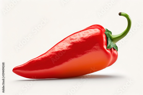 Red Hot Chili Pepper on White Background - Ai Generative