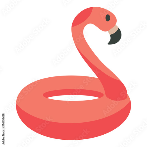 Isolated beach lifesaver with flamingo shape icon Vector
