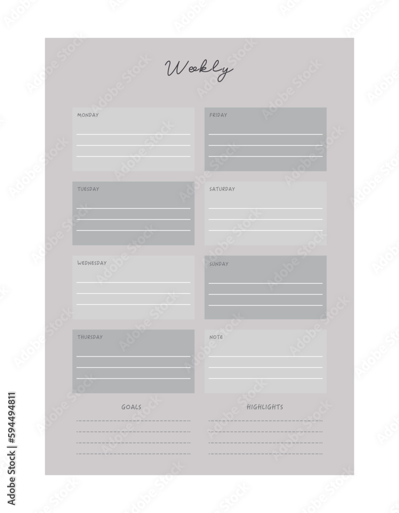 weekly planner. weekly planner.