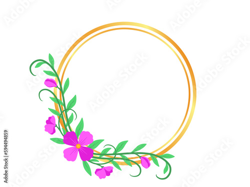 Frame Background with Floral Illustration