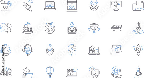 Digital marketing line icons collection. SEO, PPC, Analytics, Social, Content, Blogging, Email vector and linear illustration. Strategy,Campaign,Conversion outline signs set