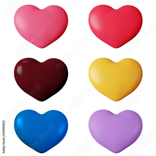 ぷっくりツヤツヤしたハートのセット
