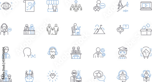 Career improvement line icons collection. Growth, Advancement, Promotion, Education, Learning, Development, Progression vector and linear illustration. Mastery,Specialization,Upskilling outline signs