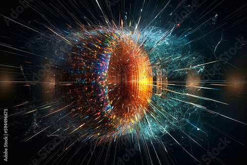 graphical representation of the Higgs-Boson origin. AI generativ. photo