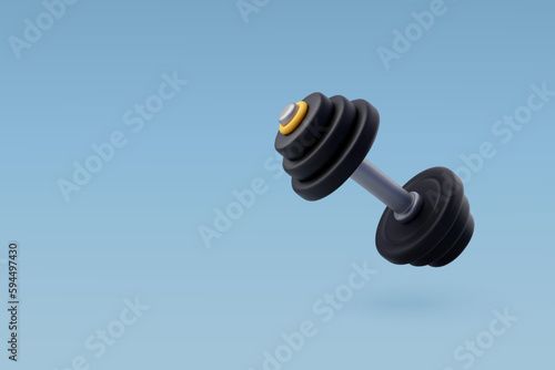 3d Vector Dumbbell, Workout gym tools, Sport equipment, Gym time concept.