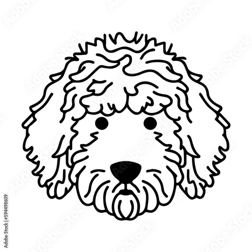 Goldendoodle dog portrait vector icon
