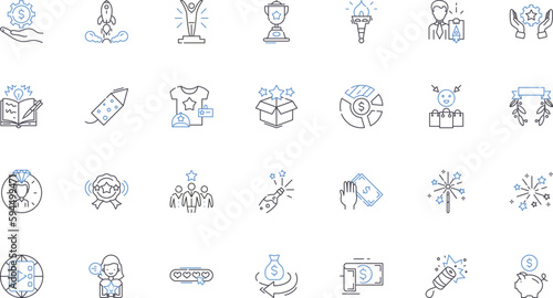 Fortune line icons collection. Wealth, Luck, Prosperity, Chance, Success, Opportunity, Destiny vector and linear illustration. Fate,Serendipity,Blessing outline signs set