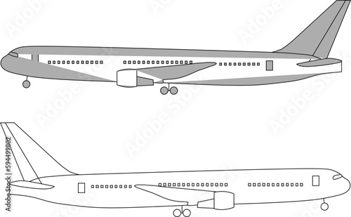 Side patch airplane illustration vector sketch