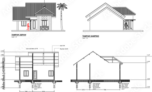 Simple house design vector illustration sketch