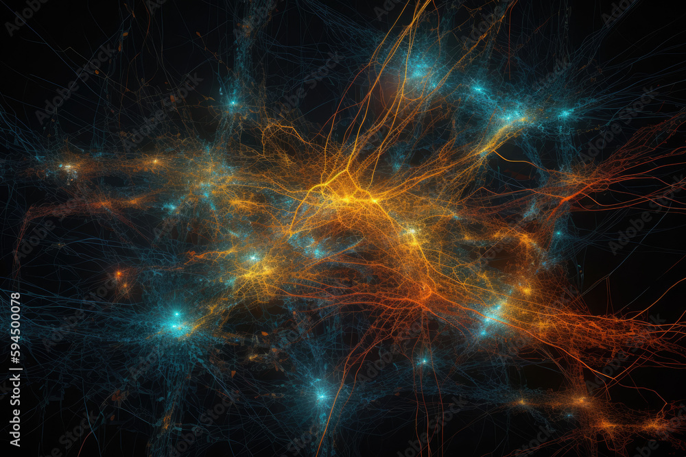 Neurons Firing - A Stunning Visual Representation of Brain Communication - Generative AI
