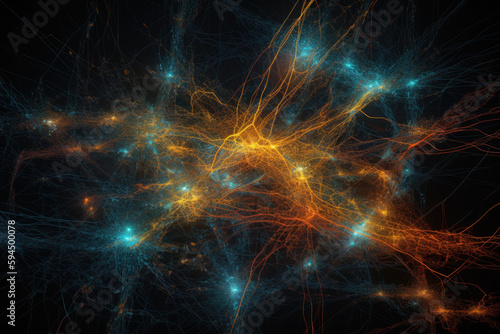 Neurons Firing - A Stunning Visual Representation of Brain Communication - Generative AI