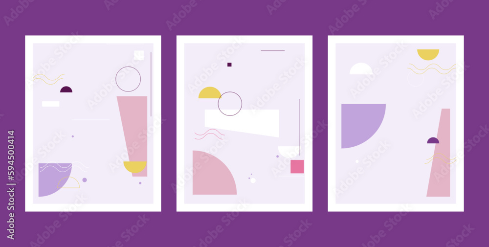 Set of abstract geometric drawn covers Set of abstract geometric drawn covers