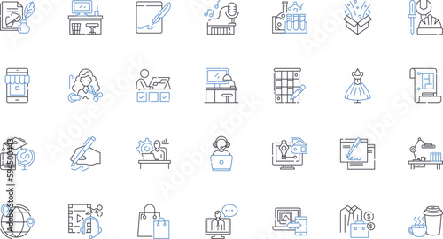 Sole proprietorship line icons collection. Ownership, Business, Entrepreneur, Small, Self-employed, Independent, Sole vector and linear illustration. Proprietor,Individual,Owner outline signs set